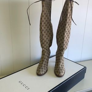 New Gucci logo long boots